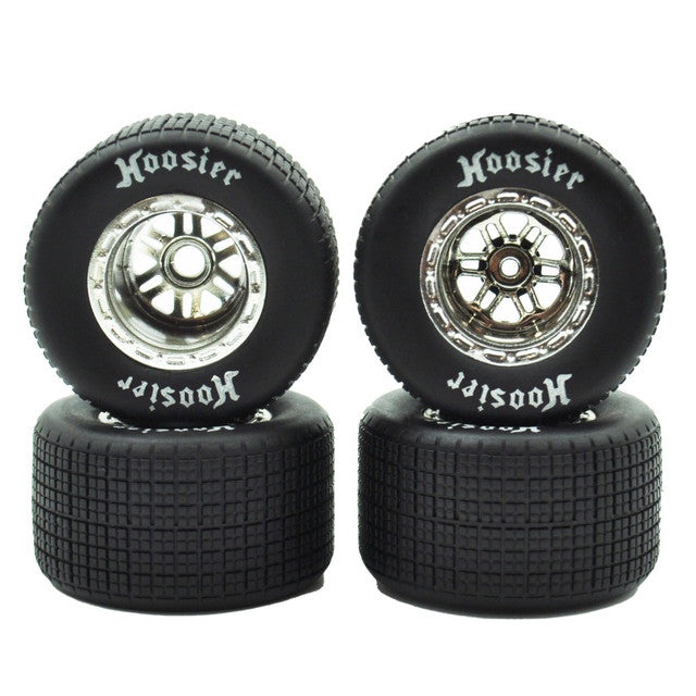 1RC FR/RR Soft Tires & Chrome Wheels, 1/18 LM (4) (1RC5542)