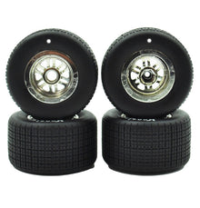 1RC FR/RR Soft Tires & Chrome Wheels, 1/18 LM (4) (1RC5542)