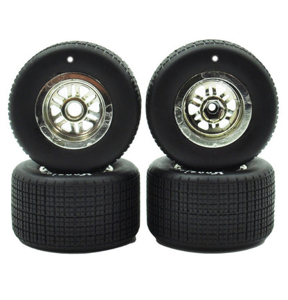 1RC FR/RR Soft Tires & Chrome Wheels, 1/18 LM (4) (1RC5542)