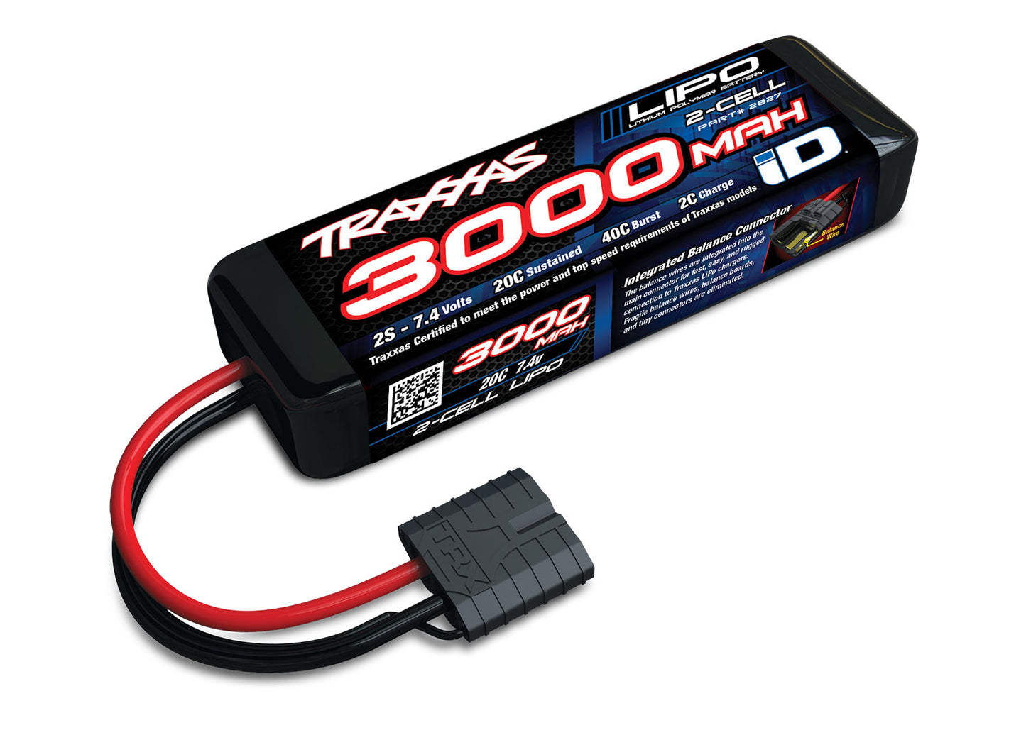 Traxxas 3000 mAh 7.4 Volt 2-Cell LiPo Battery (2827X)