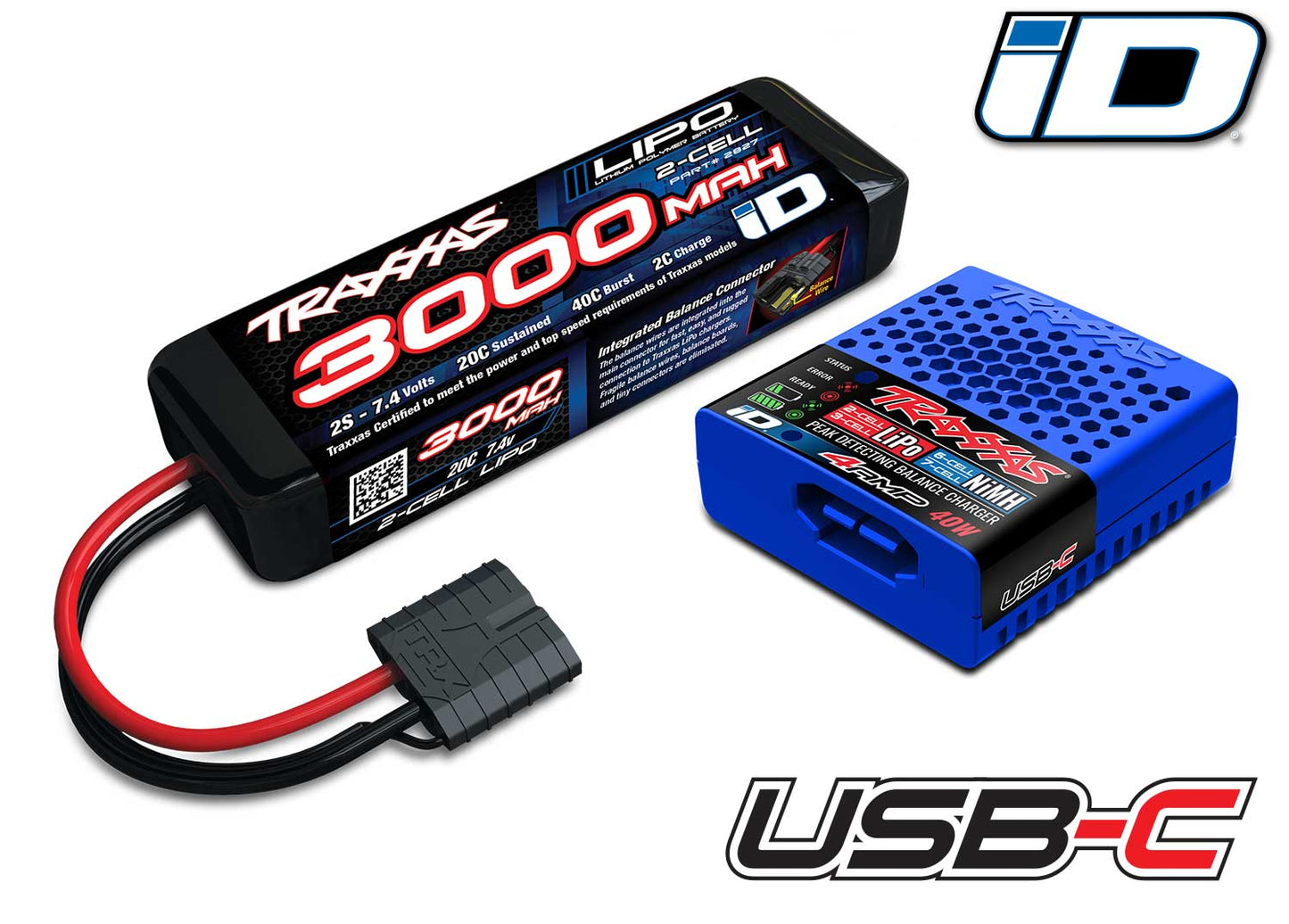 Traxxas 2s LiPo Completer w/ USB-C Charger (2985-2'S)