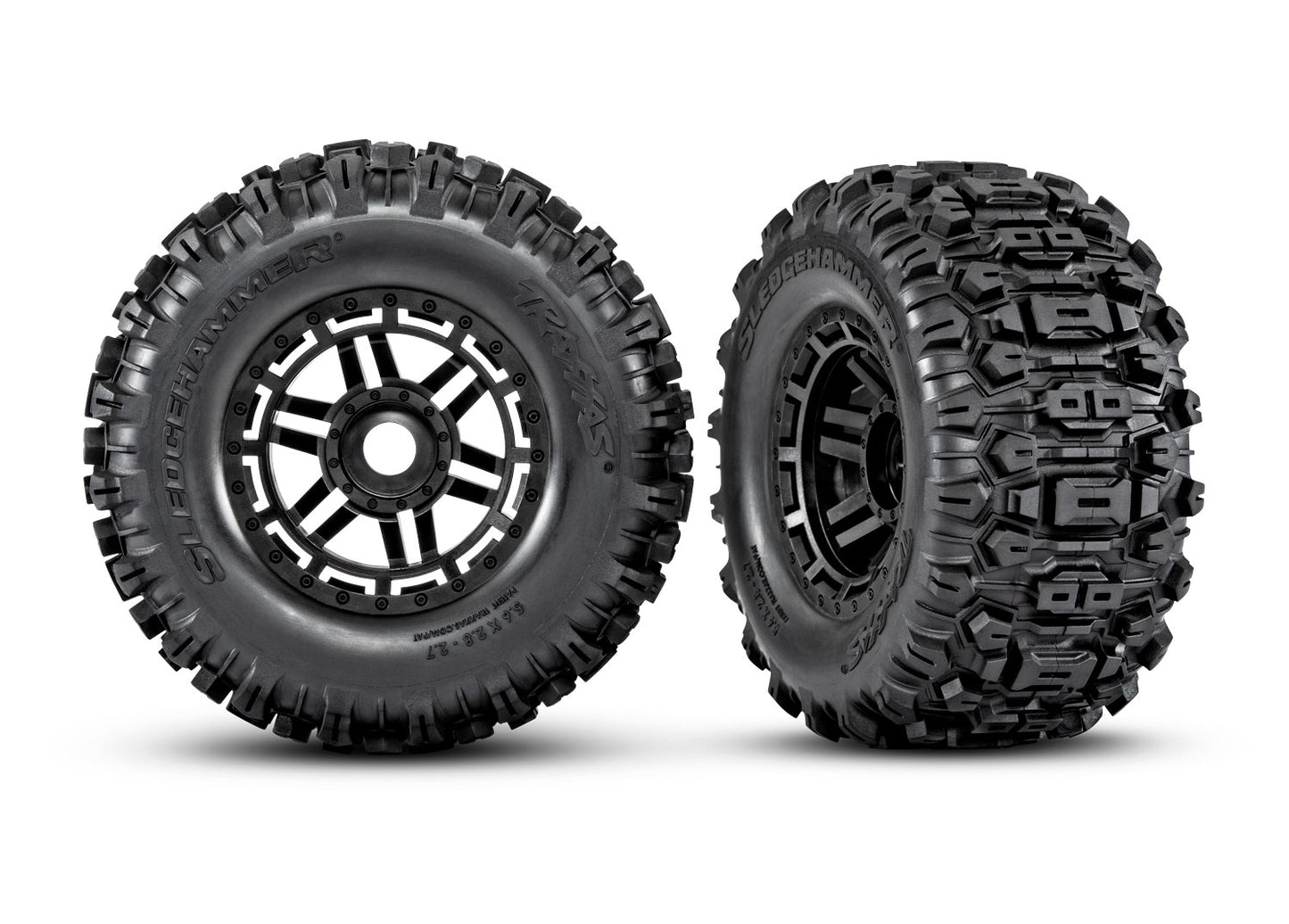 Traxxas Maxx 2.8" Black Wheels & Sledgehammer Tires (2) (8973)