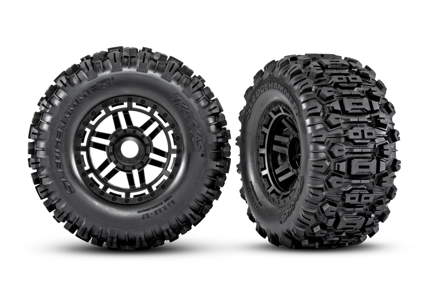 Traxxas Maxx 2.8" Black Wheels & Sledgehammer Tires (2) (8973)