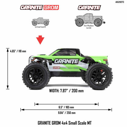 1/18 ARRMA GRANITE GROM (Battery & Charger Included) (GREEN)(ARA2102T3)