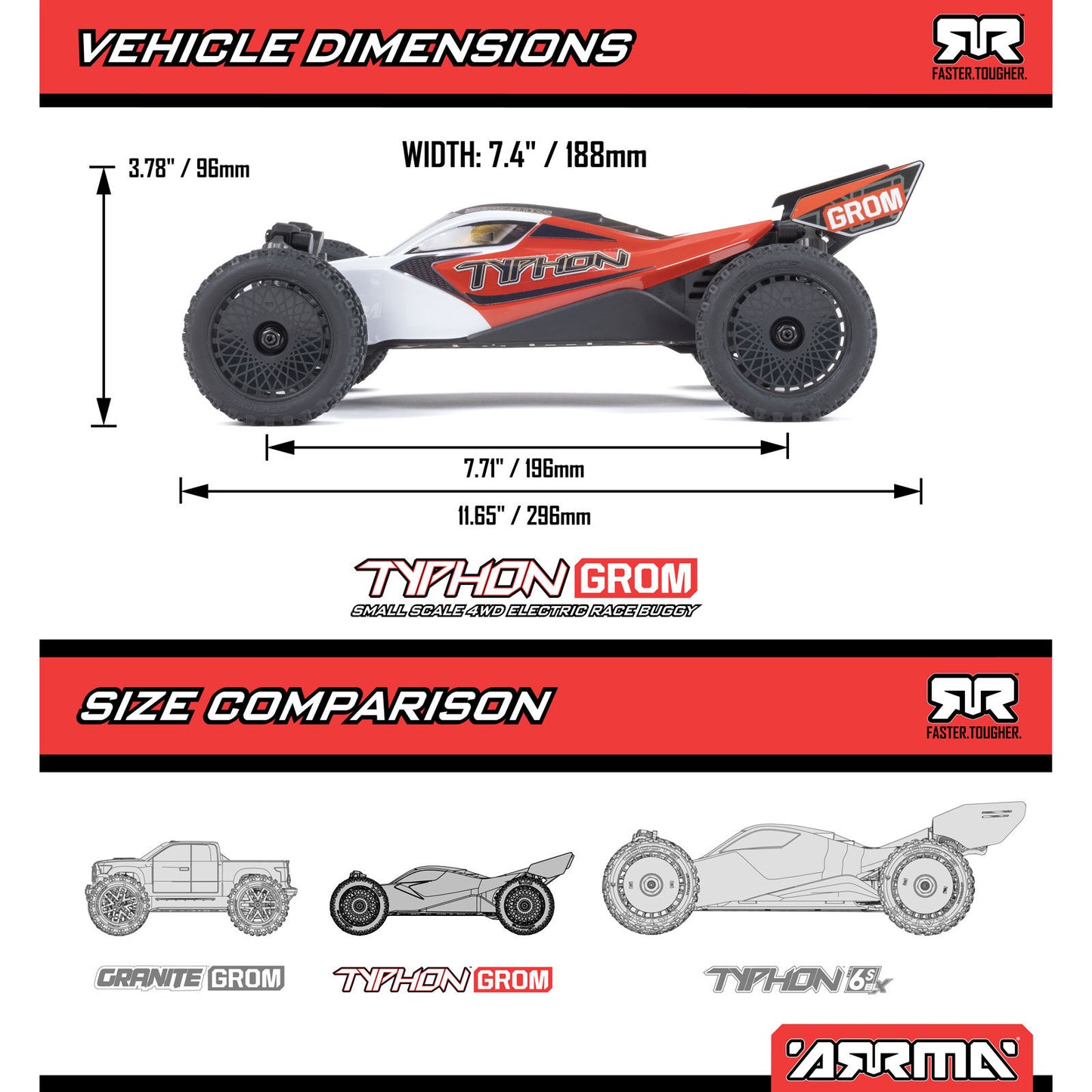 1/14 ARRMA TYPHON GROM (Battery & Charger Included) (ARA2106T1)