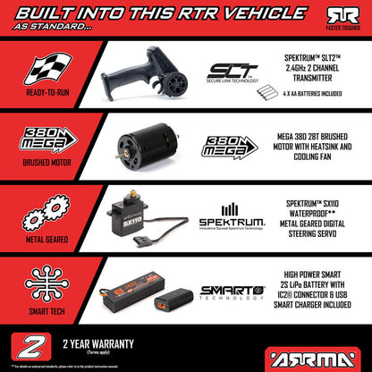 1/16 ARRMA GORGON GROM (Battery & Charger Included) (RED) (ARA2130T2)
