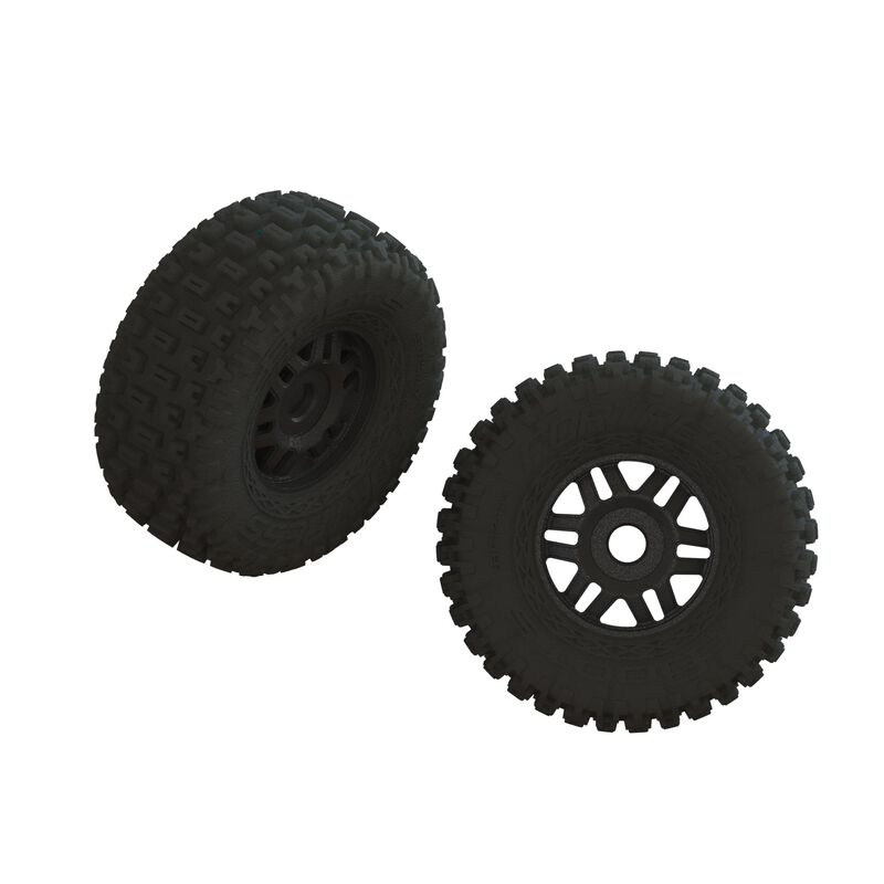 dBoots FORTRESS LP Tire Set Glued Black (2) (ARA550110)