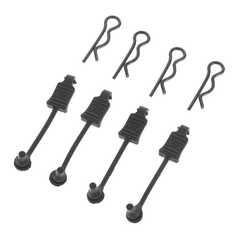 Arrma 1/8 Body Clips w/Rubber Retainers (Black) (4)   (AR390178)