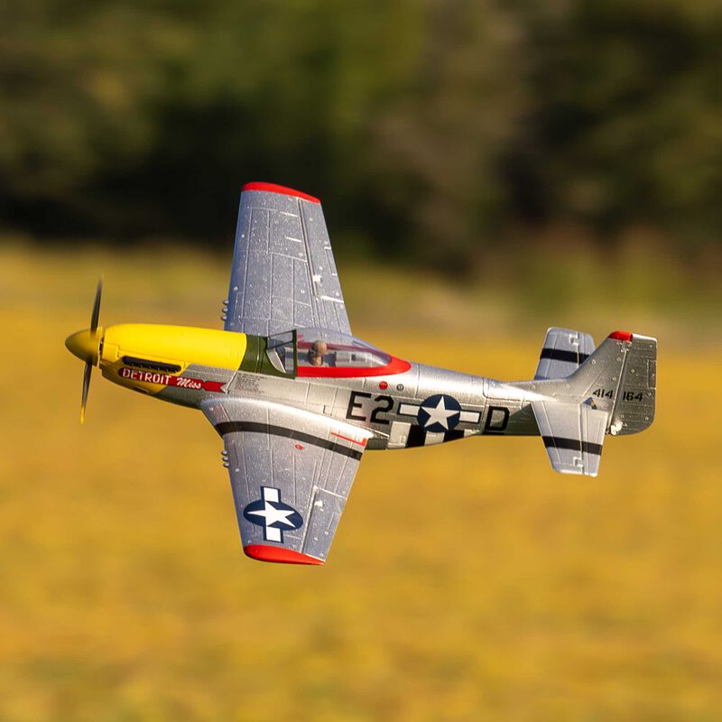 E-Flite UMX P-51D Mustang “Detroit Miss” BNF Basic with AS3X and SAFE Select (EFLU7350)