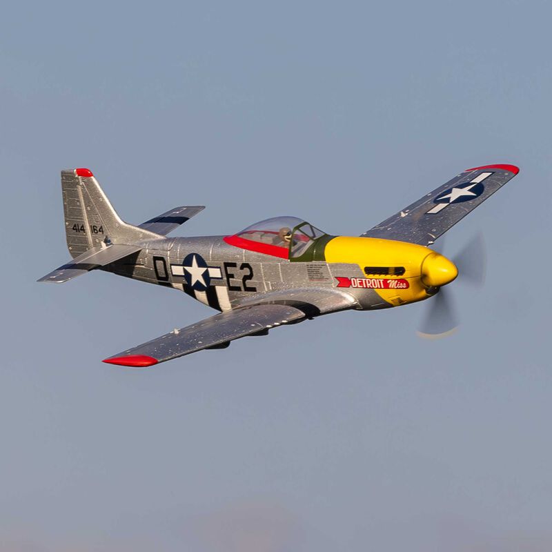 E-Flite UMX P-51D Mustang “Detroit Miss” BNF Basic with AS3X and SAFE Select (EFLU7350)