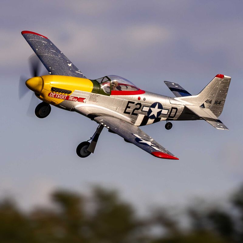 E-Flite UMX P-51D Mustang “Detroit Miss” BNF Basic with AS3X and SAFE Select (EFLU7350)