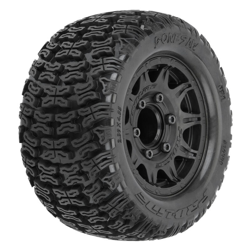 Pro-line 1/10 Bonesaw F/R 2.8" MT Tires Mounted 12mm/14mm Black Raid (2 (PRO1023910)