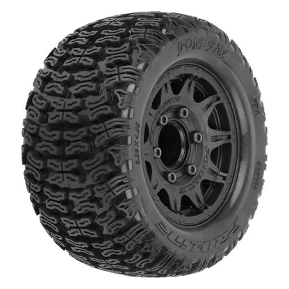 Pro-line 1/10 Bonesaw F/R 2.8" MT Tires Mounted 12mm/14mm Black Raid (2 (PRO1023910)