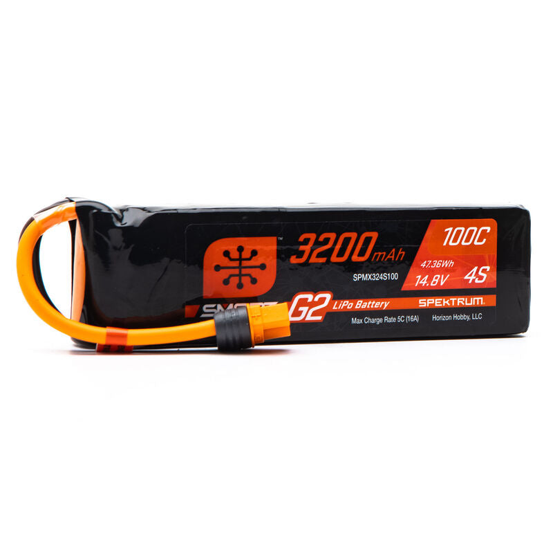 Spektrum14.8V 3200mAh 4S 100C Smart G2 LiPo Battery: IC3 (SPMX324S100)
