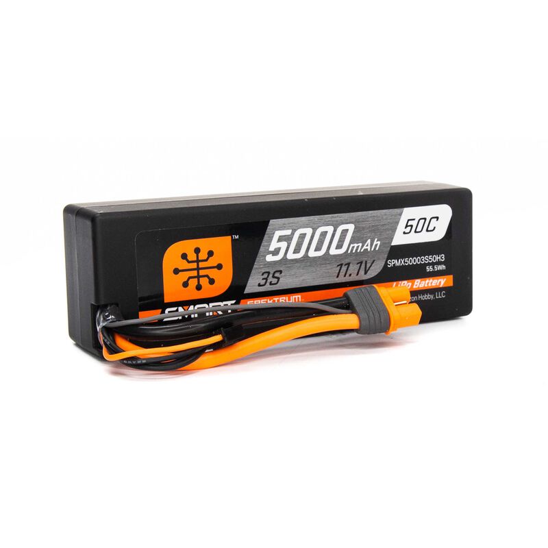 11.1V 5000mAh 3S 50C Smart Hardcase LiPo Battery: IC3 (SPMX50003S50H3)