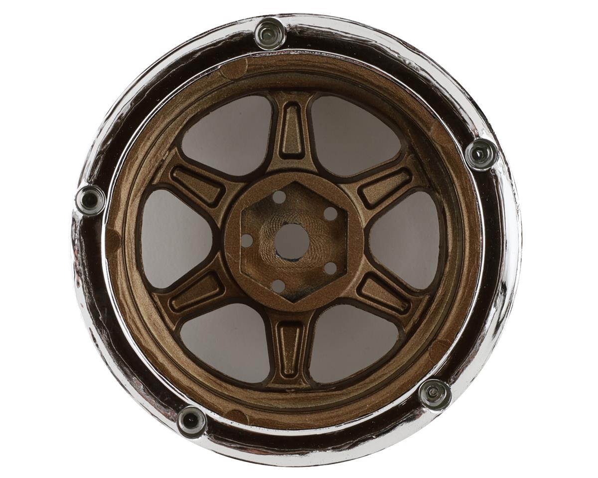 DS Racing Drift Element 6 Spoke Drift Wheels (Bronze & Chrome w/Gold Rivets) (2) (Adjustable Offset) w/12mm Hex (DSC-DE-222