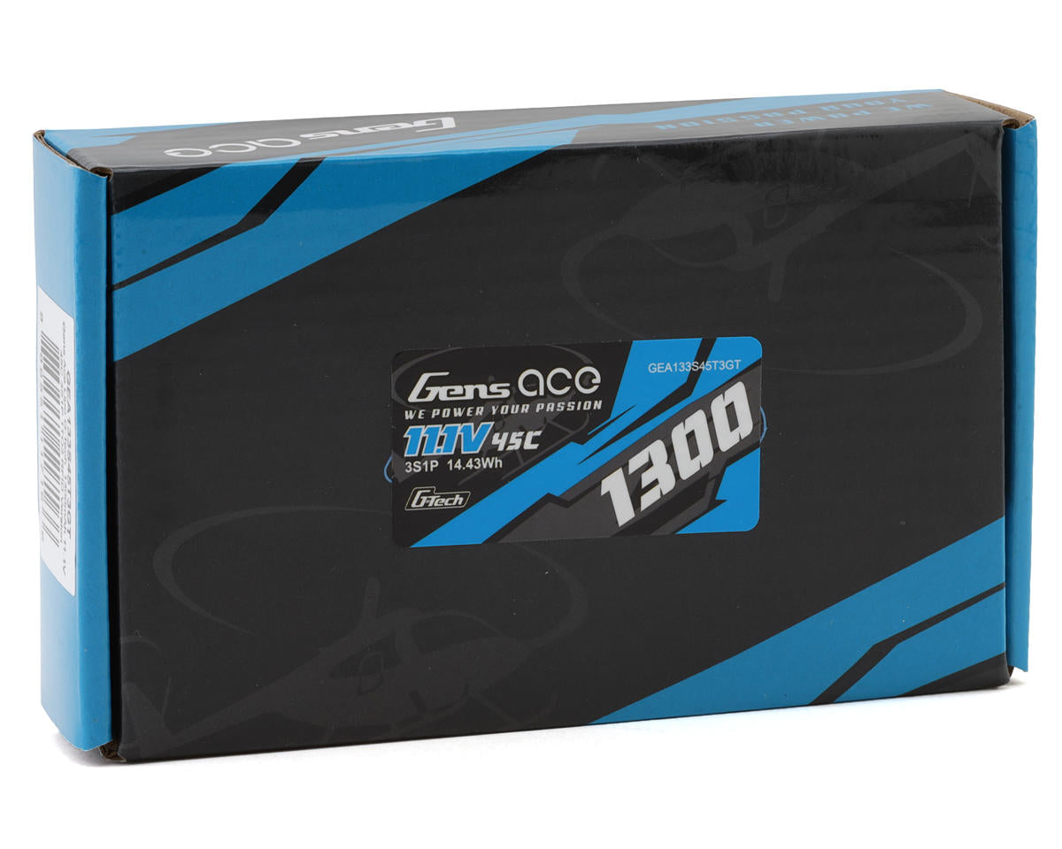 Gens Ace G-Tech Smart 3S LiPo Battery 45C (11.1V/1300mAh) w/Universal Connector (GEA133S45T3GT)