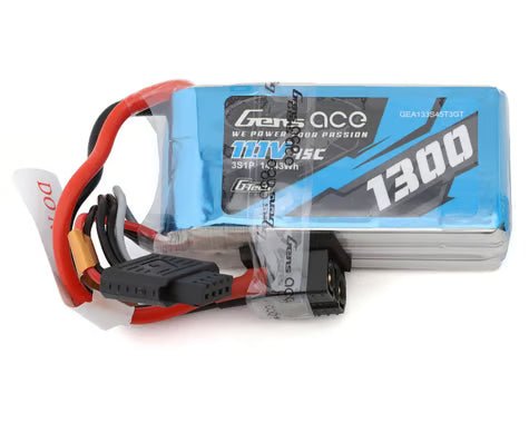 Gens Ace G-Tech Smart 3S LiPo Battery 45C (11.1V/1300mAh) w/Universal Connector (GEA133S45T3GT)