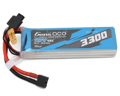 Gens Ace G-Tech Smart 3S LiPo Battery 45C (11.1V/3300mAh) w/Universal Connector (GEA33003S60X6)
