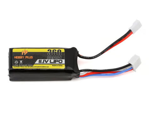 HobbyPlus 3S (11.1V/360mAh) 20C LiPo Battery w/JST-MCX Connector (HBP240360)