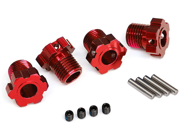 Traxxas 17 mm Red Aluminum Splined Wheel Hubs (4) (8654R)