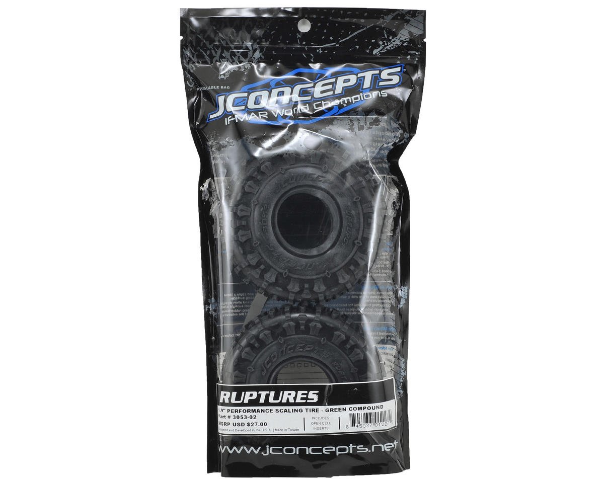 JConcepts Ruptures 1.9" Rock Crawler Tires (2) (Green) (3053-02)
