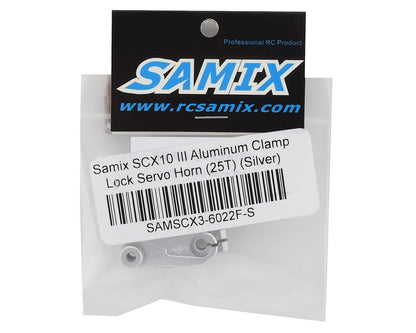 Samix SCX10 III Aluminum Clamp Lock Servo Horn (25T) (Silver) (SAMSCX3-6022F-S)