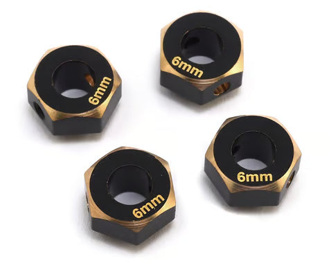 Samix Brass 12mm Hex Adapters for Traxxas TRX-4 (4) (6mm) (5g) (SAMTRX4-4063-6)