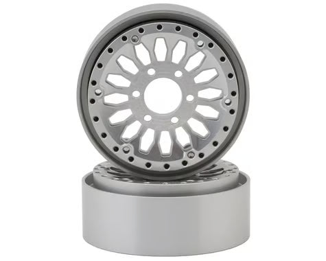 Reefs RC SHIELD 1.9" Beadlock Wheels w/Reef Hubs & Rings (Silver) (2) (REEFS204)