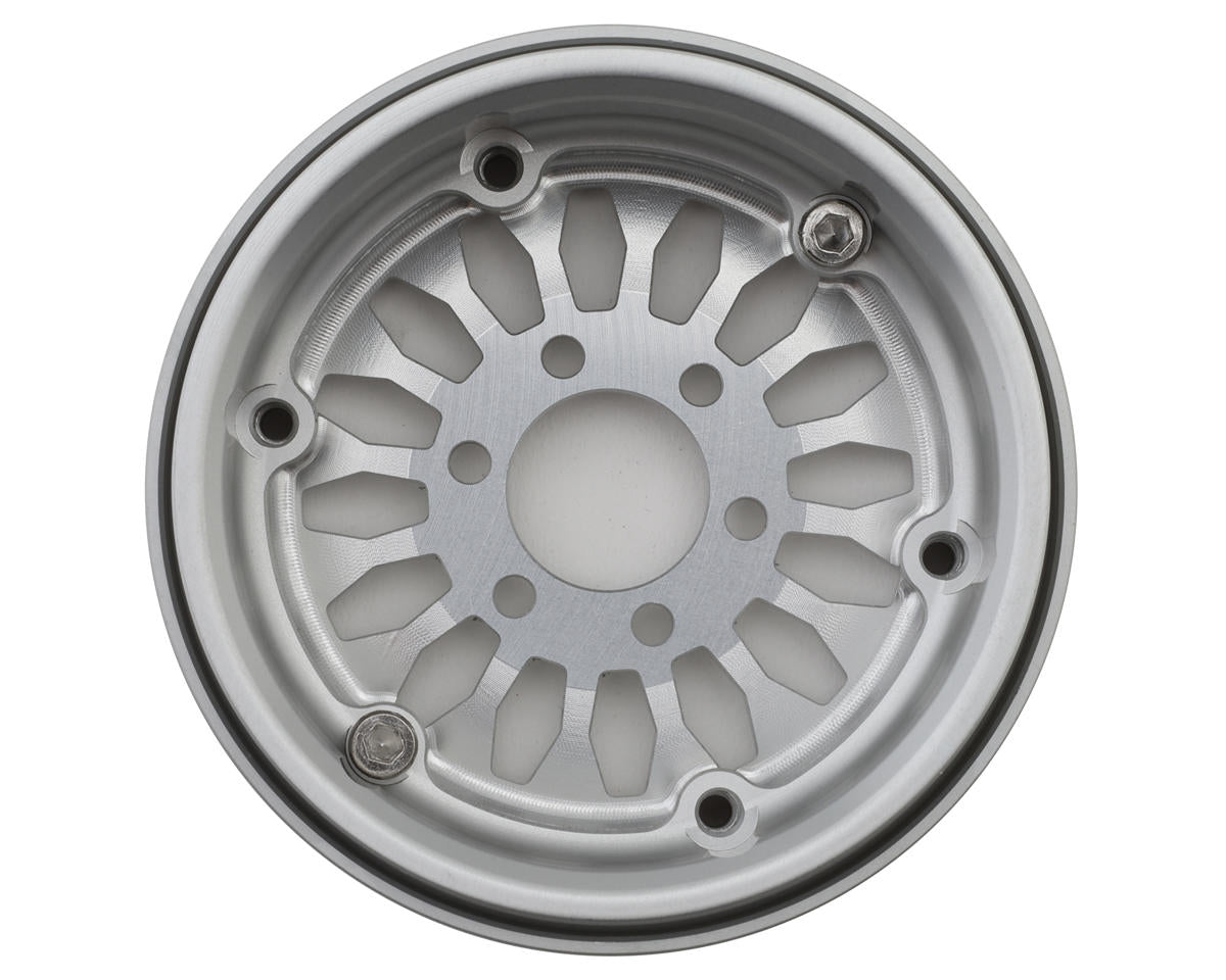 Reefs RC SHIELD 1.9" Beadlock Wheels w/Reef Hubs & Rings (Silver) (2) (REEFS204)