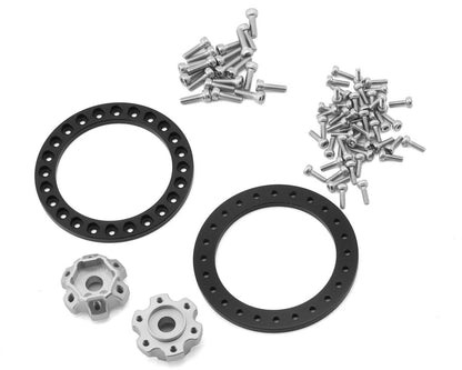 Reefs RC SHIELD 1.9" Beadlock Wheels w/Reef Hubs & Rings (Silver) (2) (REEFS204)