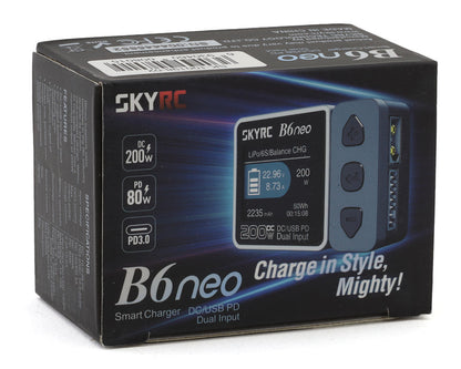 SkyRC B6Neo LiPo/LiHV/LiFe DC Battery Charger (6S/10A/200W) (Grey/Black) (SK-100198-02)