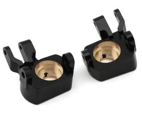 STRC SCX10 Pro CNC Brass Steering Knuckles (Black) (2) (67.5g) (STA232006BR)