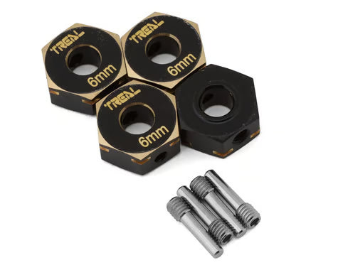 Treal Hobby Axial Capra Brass Hex Hubs (Black) (6mm) (TLHTCAPRA-10)