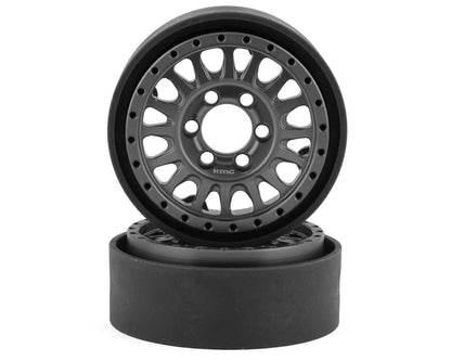 Vanquish Products KMC KM445 Impact 1.9" Beadlock Crawler Wheels (Grey) (2) (VPS07803)